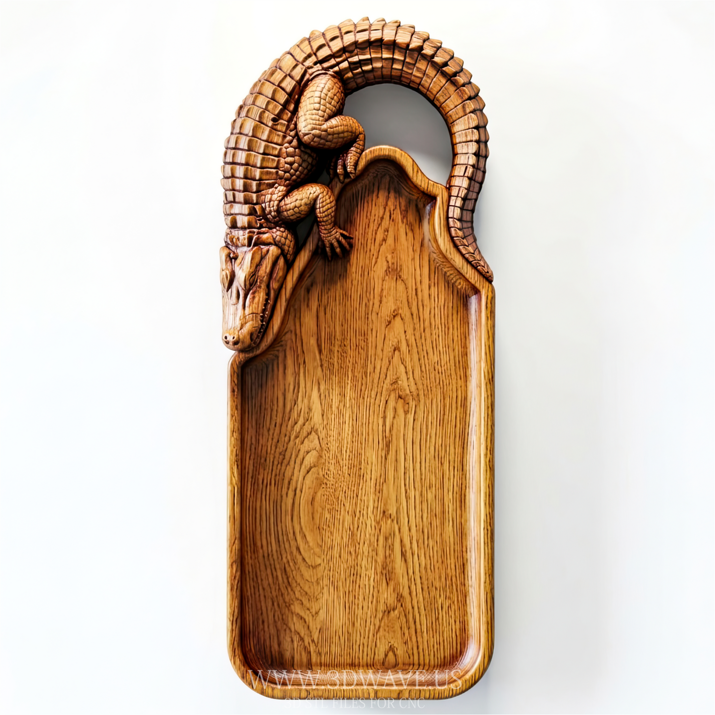 Alligator Serving Tray STL | Crocodile Charcuterie Board CNC File | Snack Tray