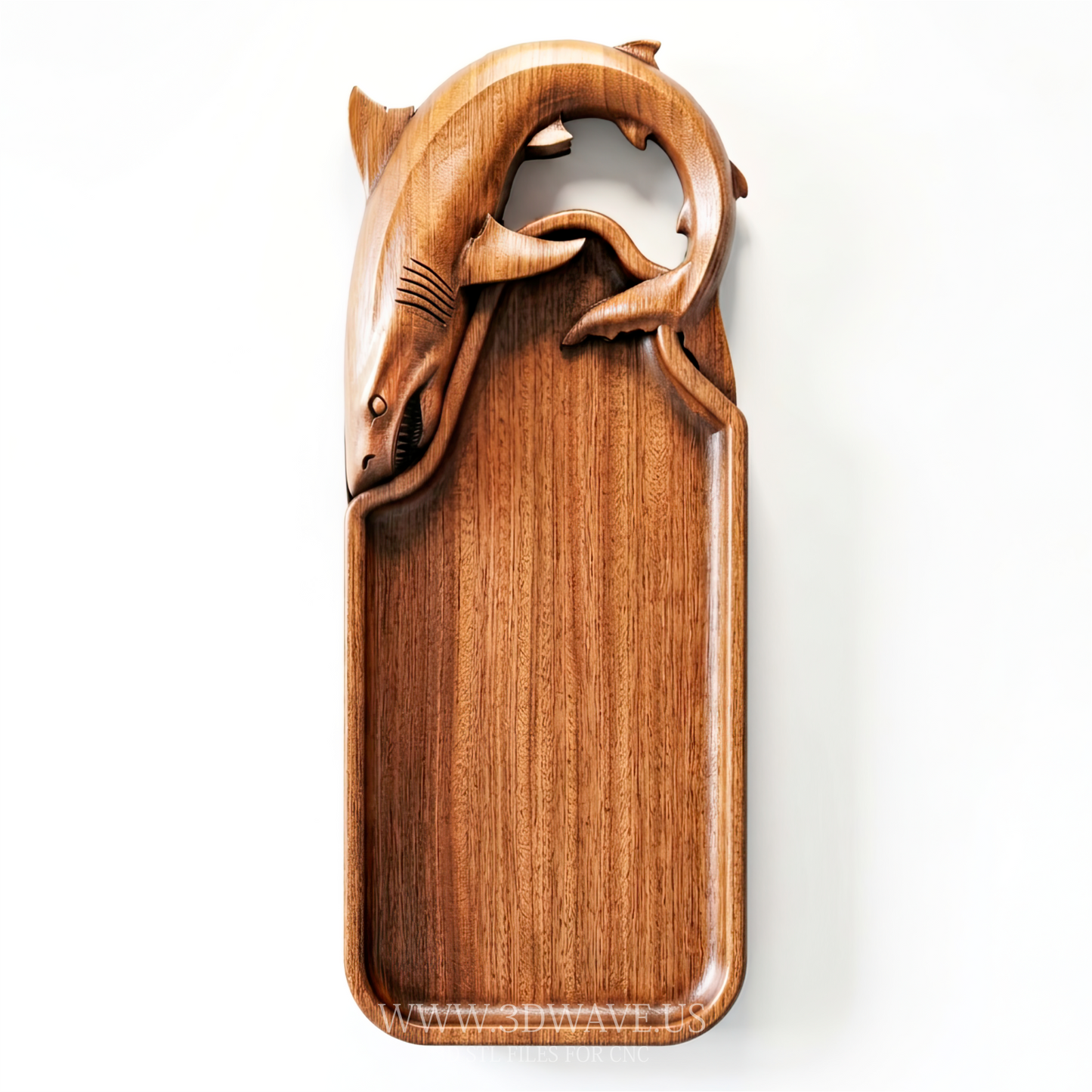 Shark Serving Tray STL | CNC Router File | Ocean Wood Carving Model