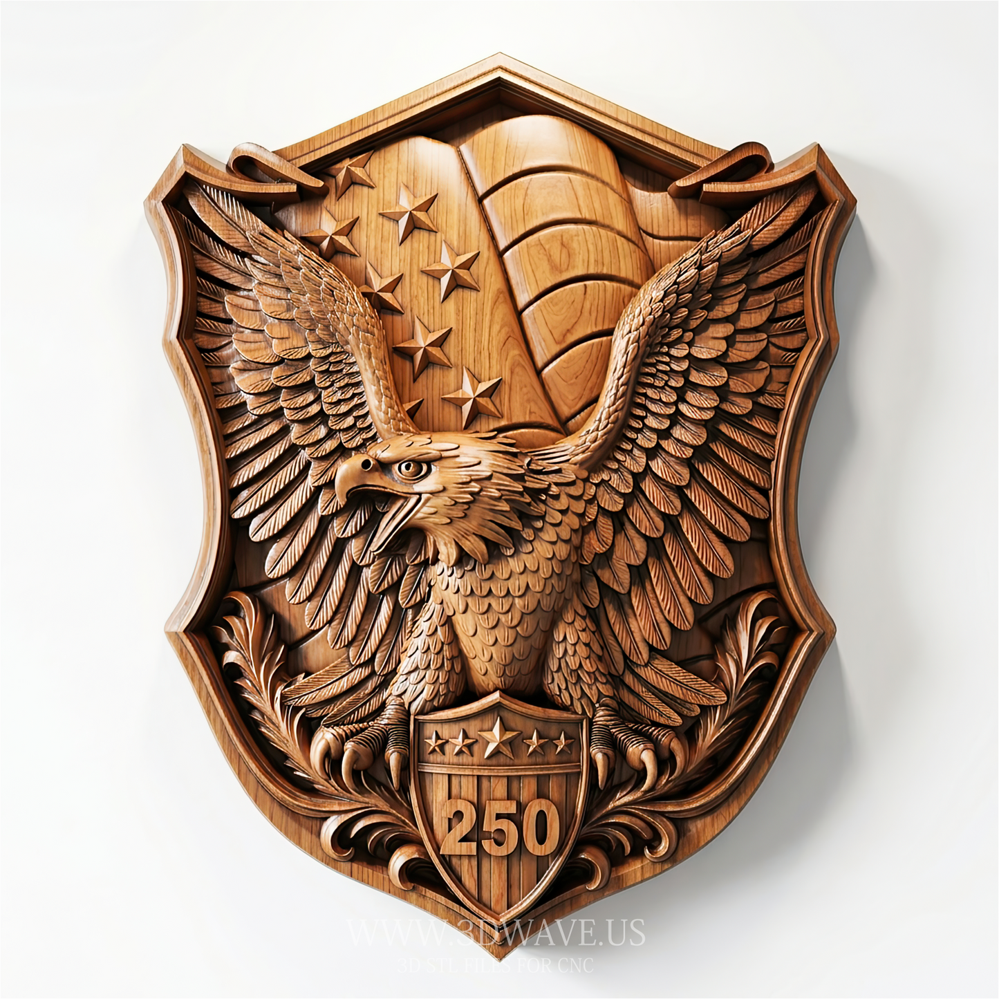 USA 250 Eagle STL File | Patriotic Relief CNC Model | Router Carving Download