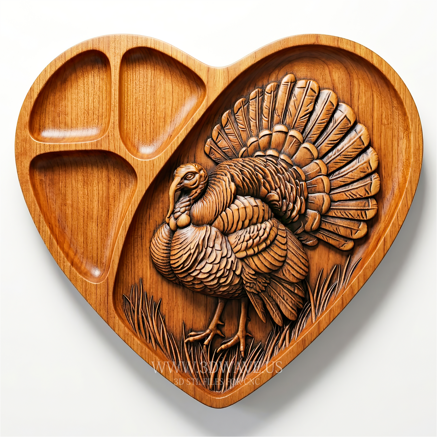Turkey STL File | Wildlife Charcuterie Tray CNC Model