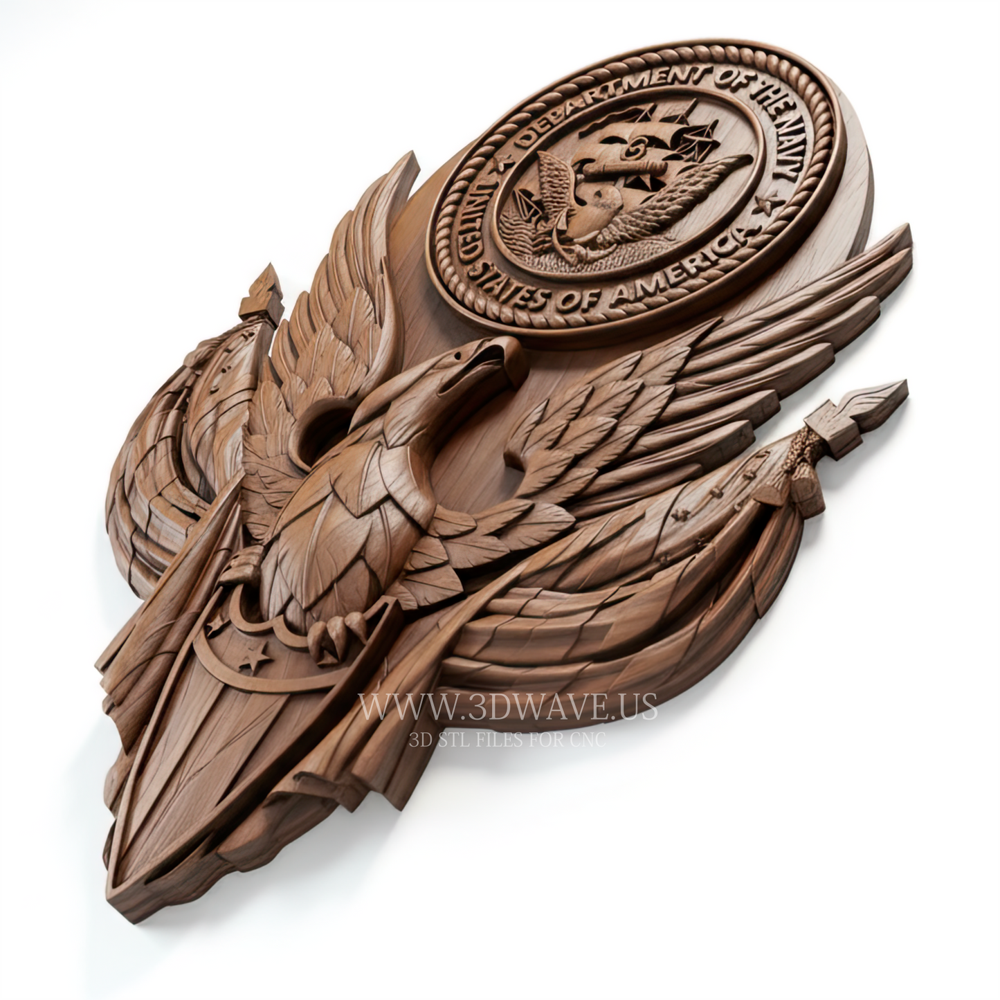 US Navy Seal - 3D Model for CNC | Department of the Navy STL - 3DWave.us