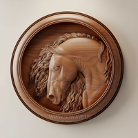 Thumbnail for CNC Horse Relief STL – Classical 3D Wood Carving Design - 3DWave.us