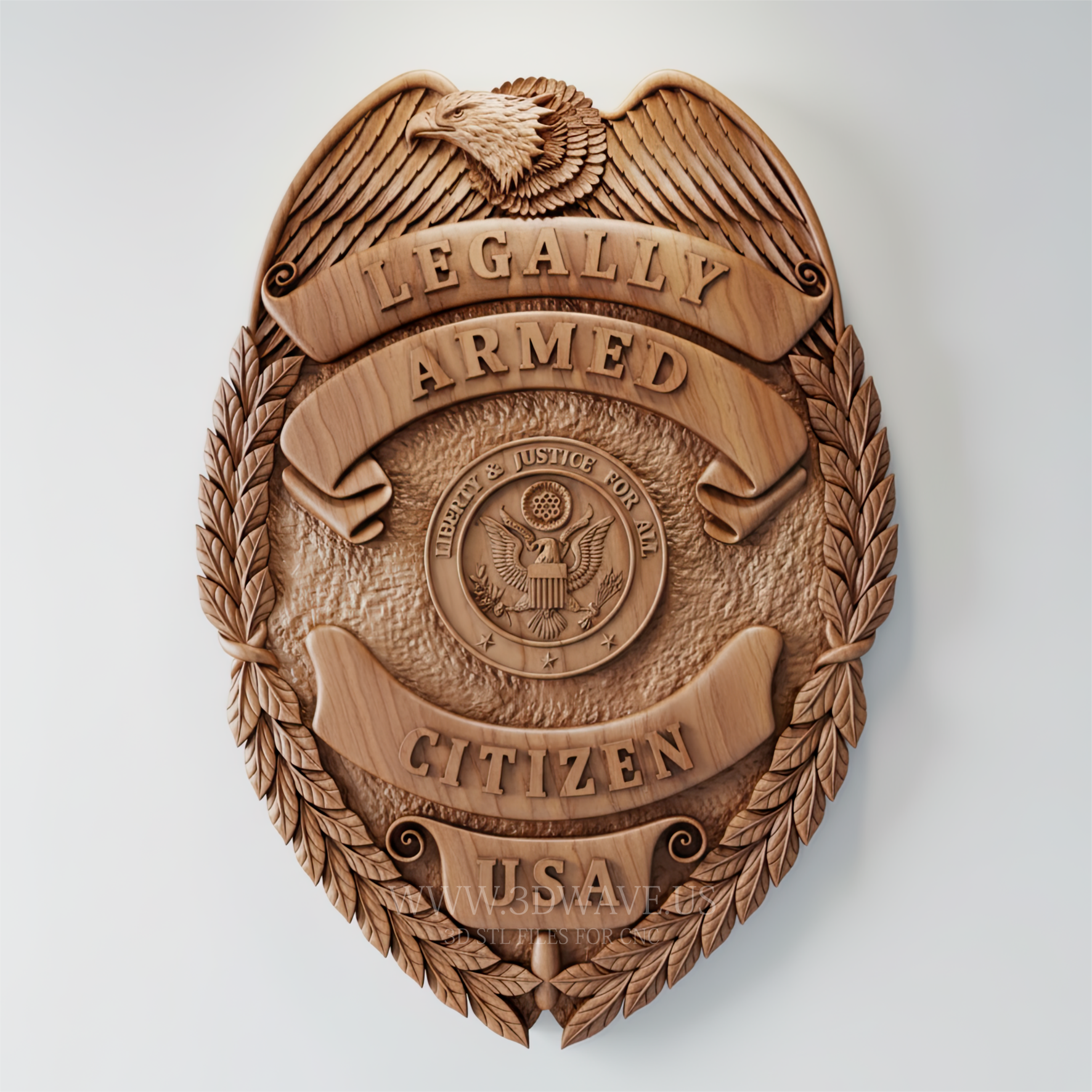 Legally Armed Citizen USA – Patriotic CNC Badge STL - 3DWave.us