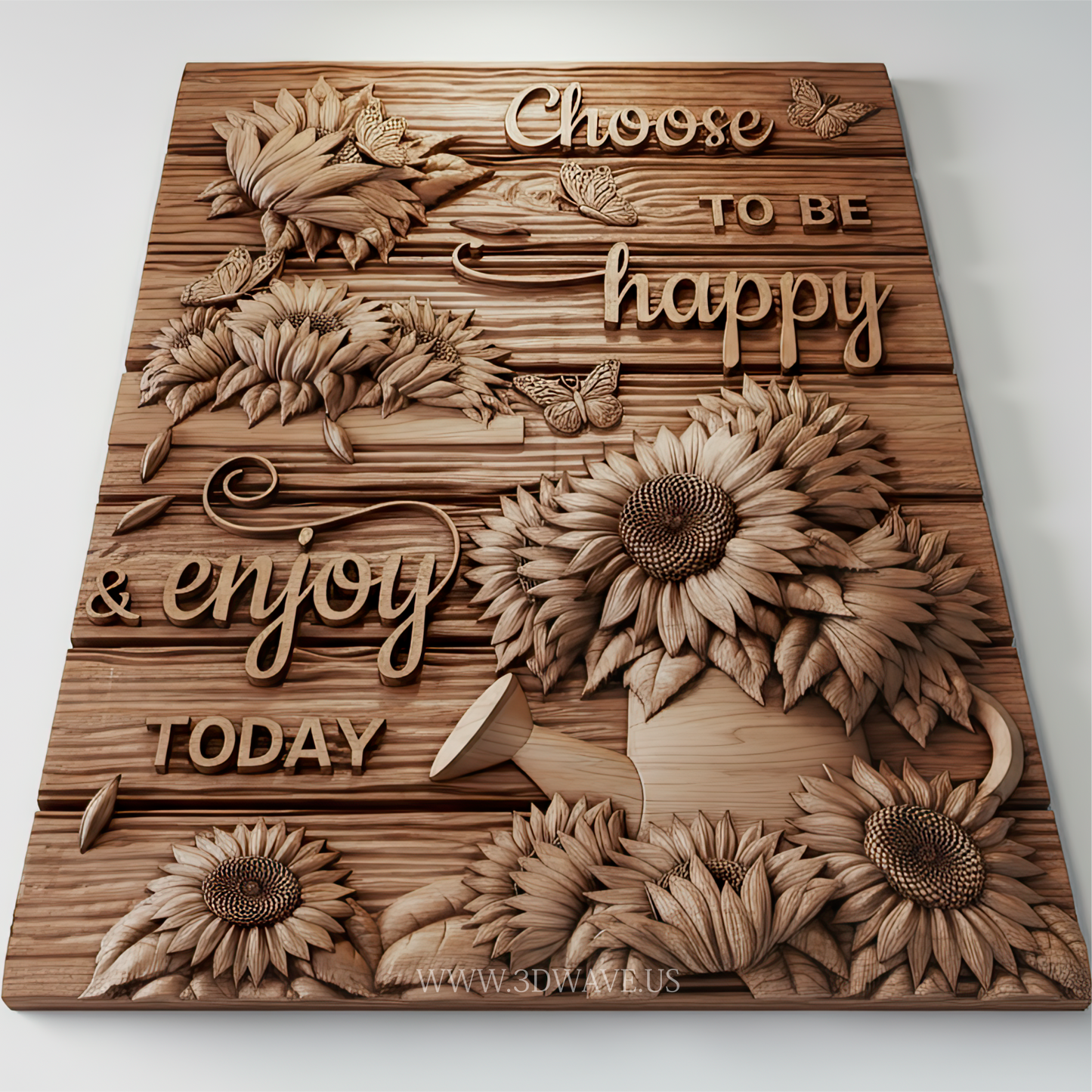 Sunflower Wall Art STL | 3d Farmhouse Floral Decor & CNC Wood Carving Design - 3DWave.us