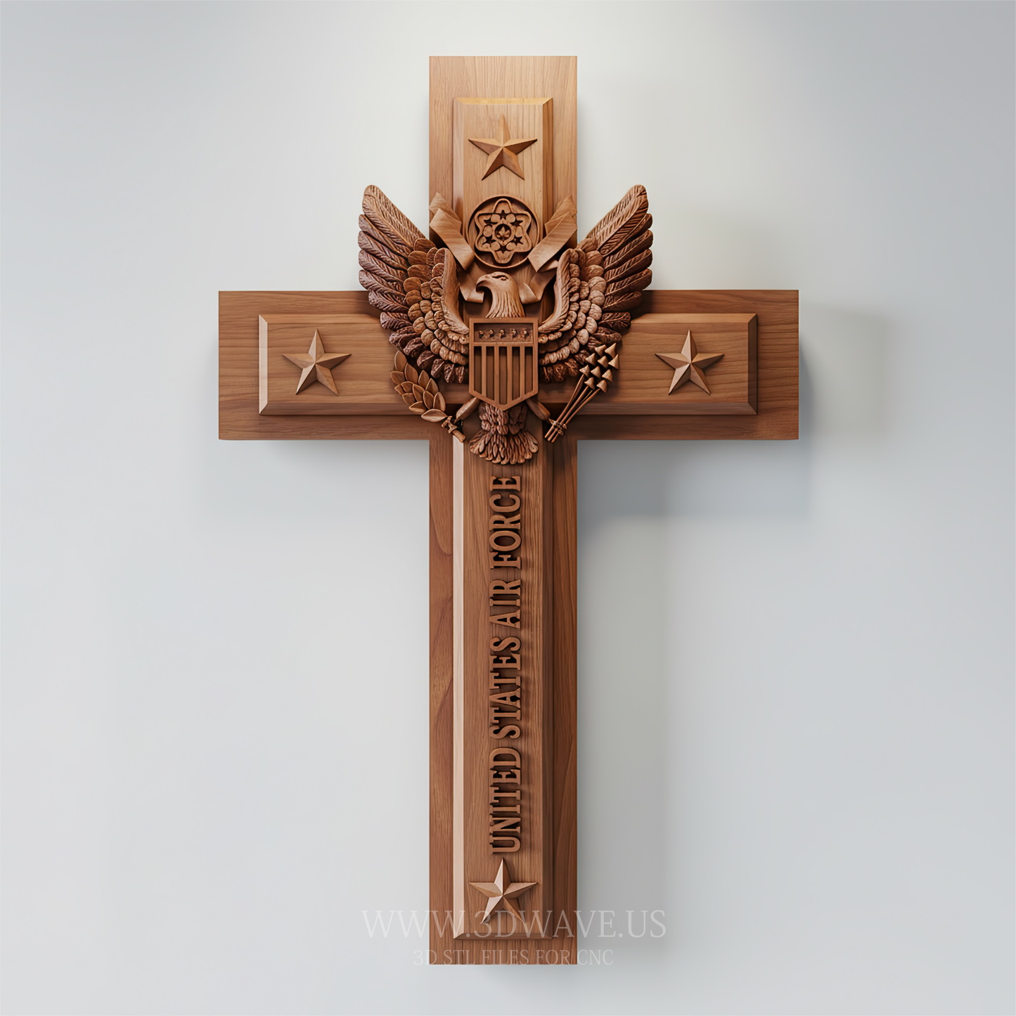 USAF Military Cross STL File | CNC Patriotic Wall Art & Man Cave Decor | Veteran Gift - 3DWave.us