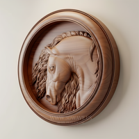 Thumbnail for CNC Horse Relief STL – Classical 3D Wood Carving Design - 3DWave.us