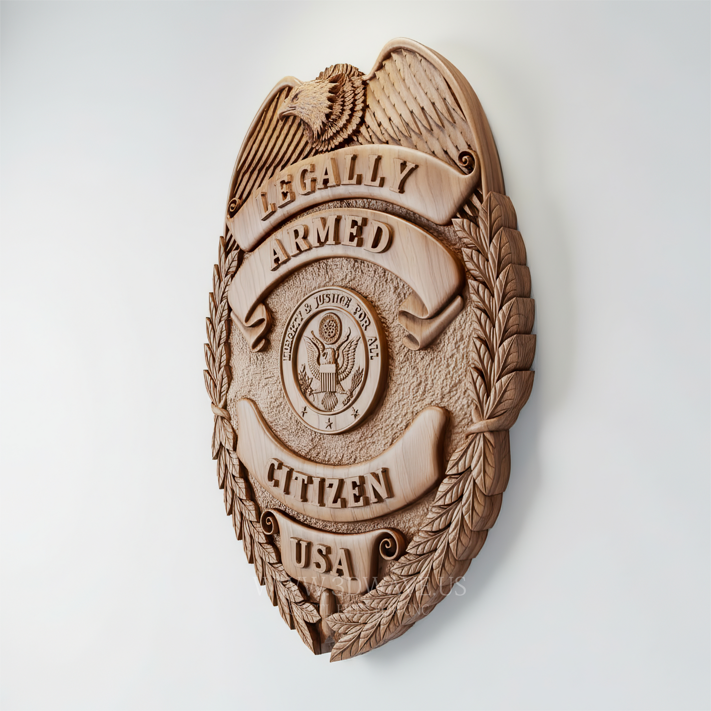 Legally Armed Citizen USA – Patriotic CNC Badge STL - 3DWave.us