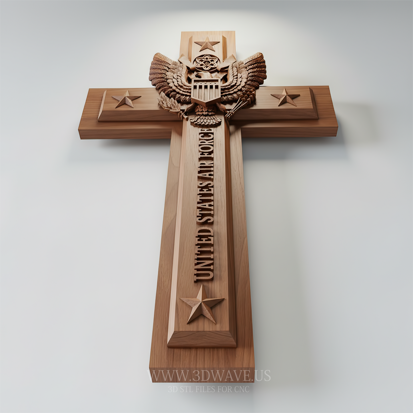 USAF Military Cross STL File | CNC Patriotic Wall Art & Man Cave Decor | Veteran Gift - 3DWave.us