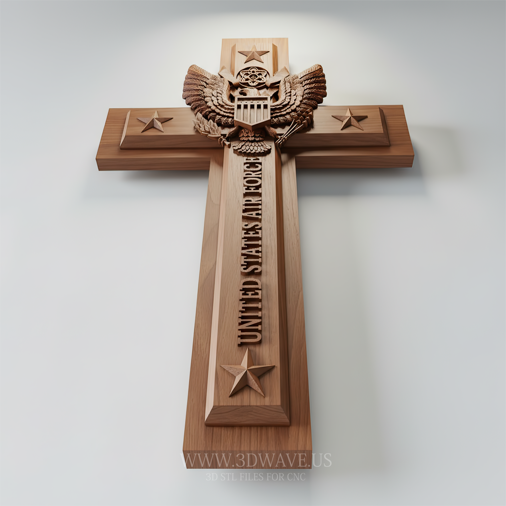 USAF Military Cross STL File | CNC Patriotic Wall Art & Man Cave Decor | Veteran Gift - 3DWave.us