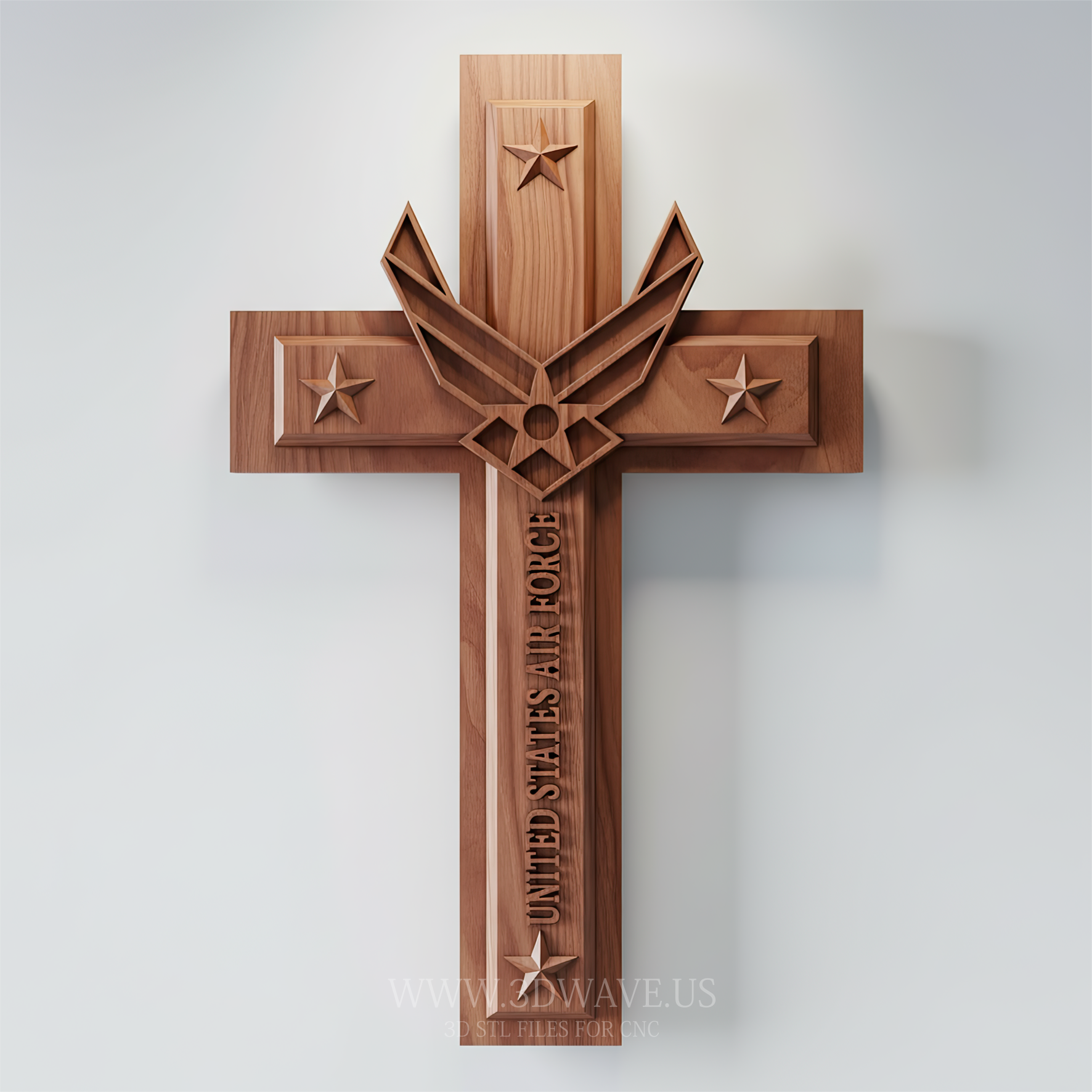 USAF Military Cross STL File | Patriotic Wall Art & Man Cave Decor | Veteran Gift. - 3DWave.us