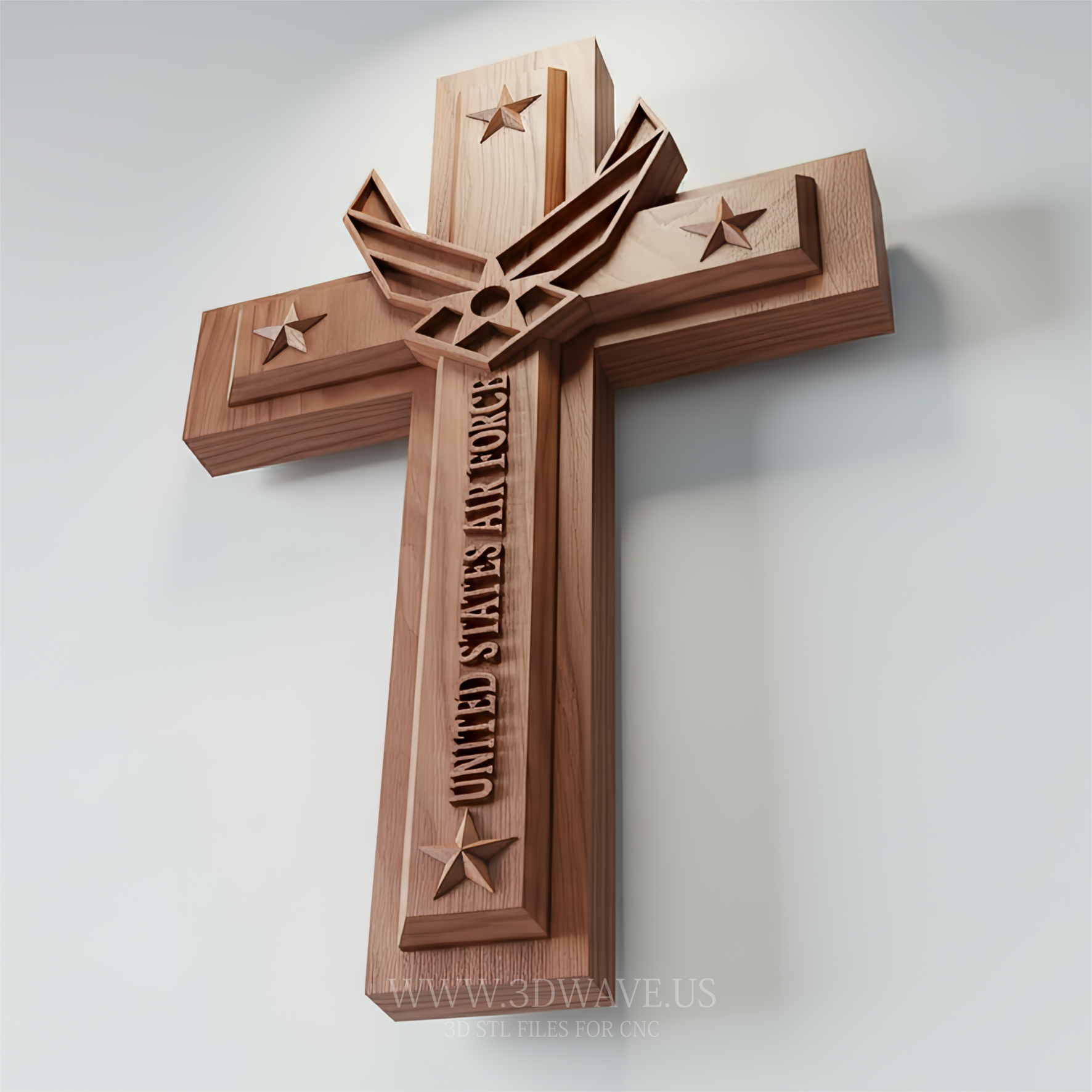 USAF Military Cross STL File | Patriotic Wall Art & Man Cave Decor | Veteran Gift. - 3DWave.us