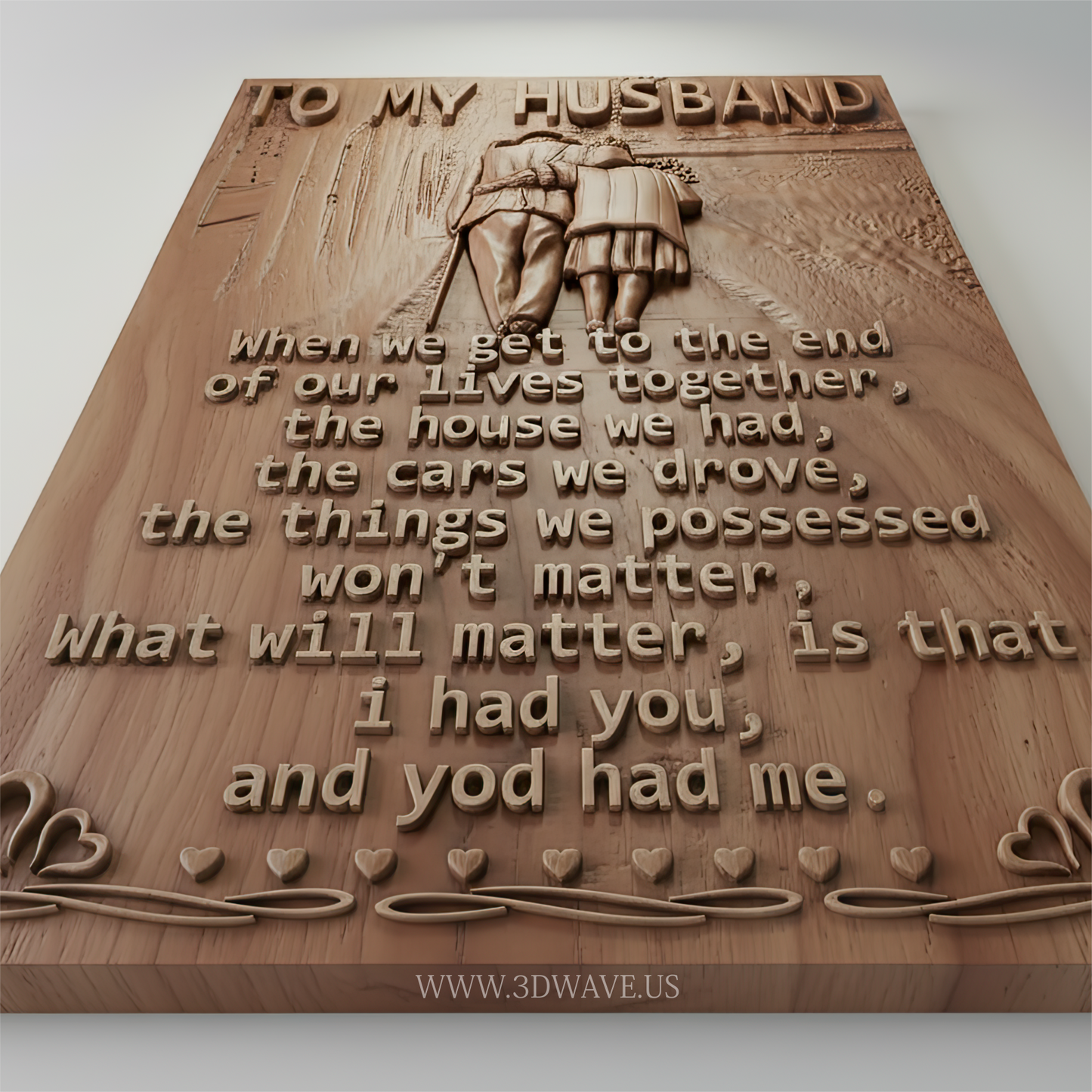 Couple Relief Art | CNC Love Quote Plaque | Romantic Wall Decor | Wood Carving STL - 3DWave.us