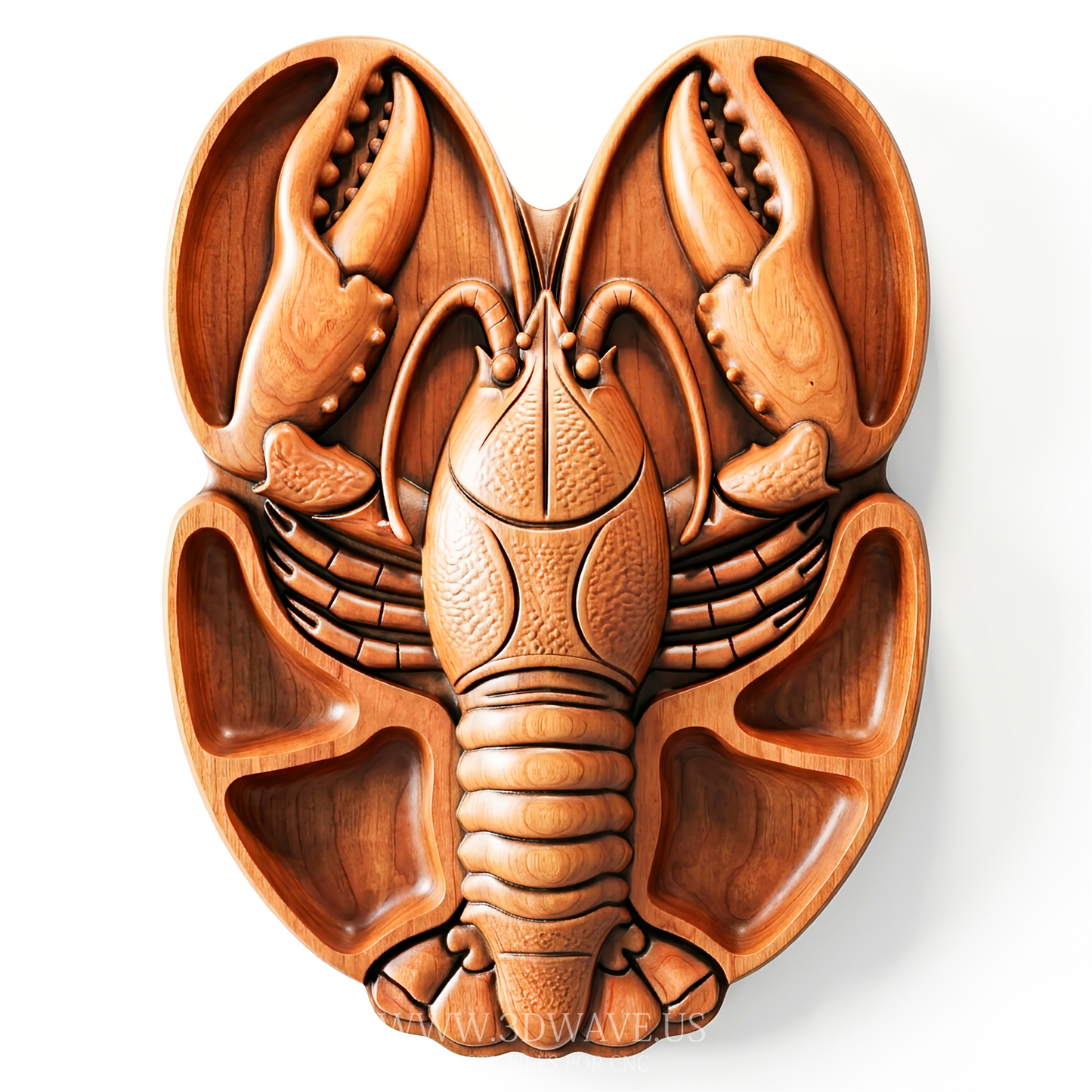 Lobster STL File | Seafood Serving Tray CNC Model
