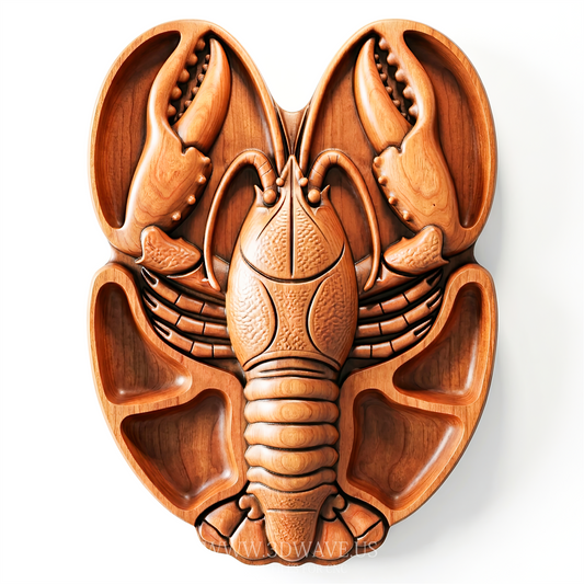 Lobster STL File | Seafood Serving Tray CNC Model