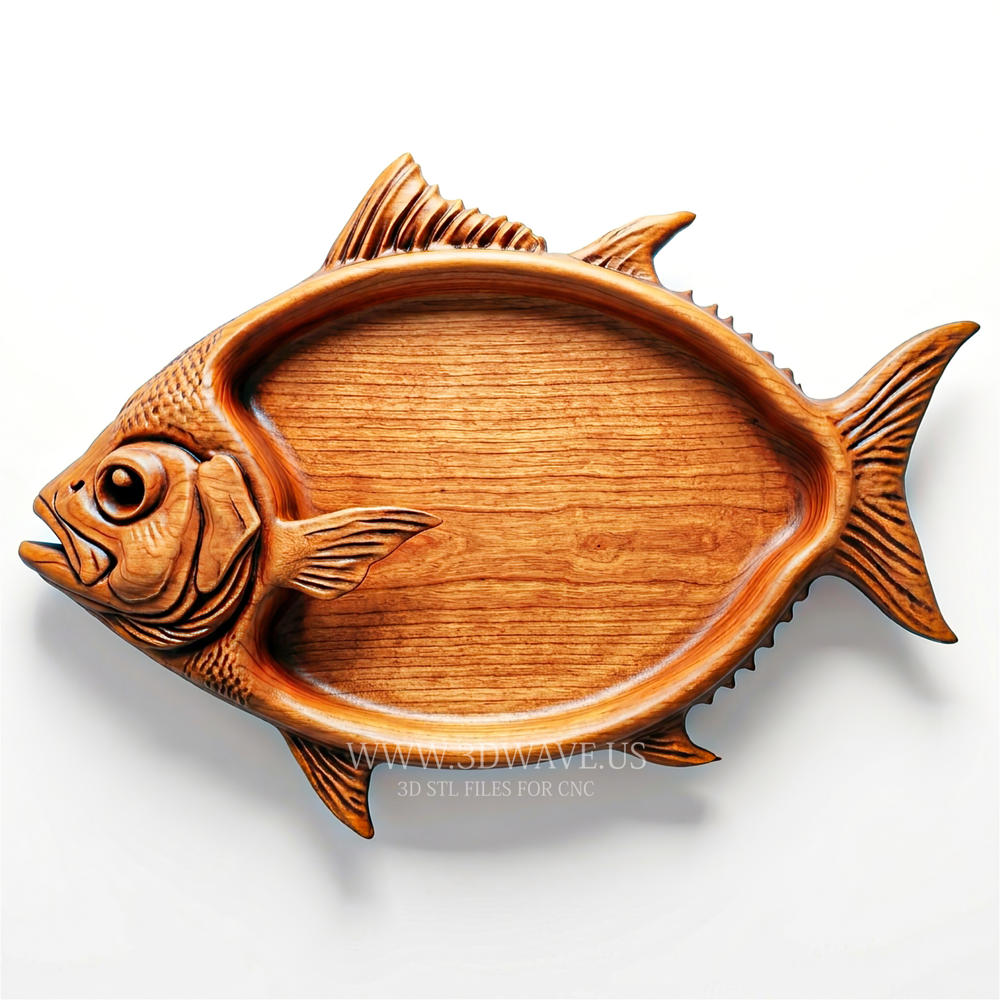 Fish Tray STL File | Ocean Serving Tray CNC Model