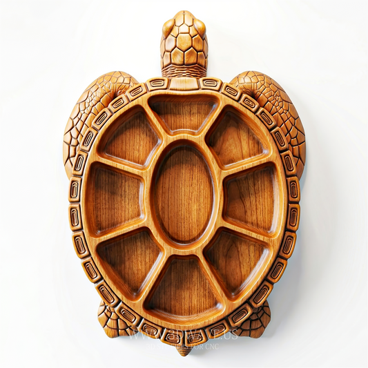 Sea Turtle Tray STL File | CNC Serving Tray Relief