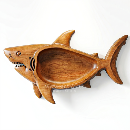 Shark STL File | Shark Serving Tray CNC Model