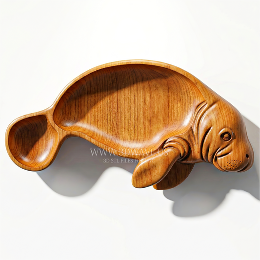 Manatee STL File | Sea Cow Serving Tray CNC Model
