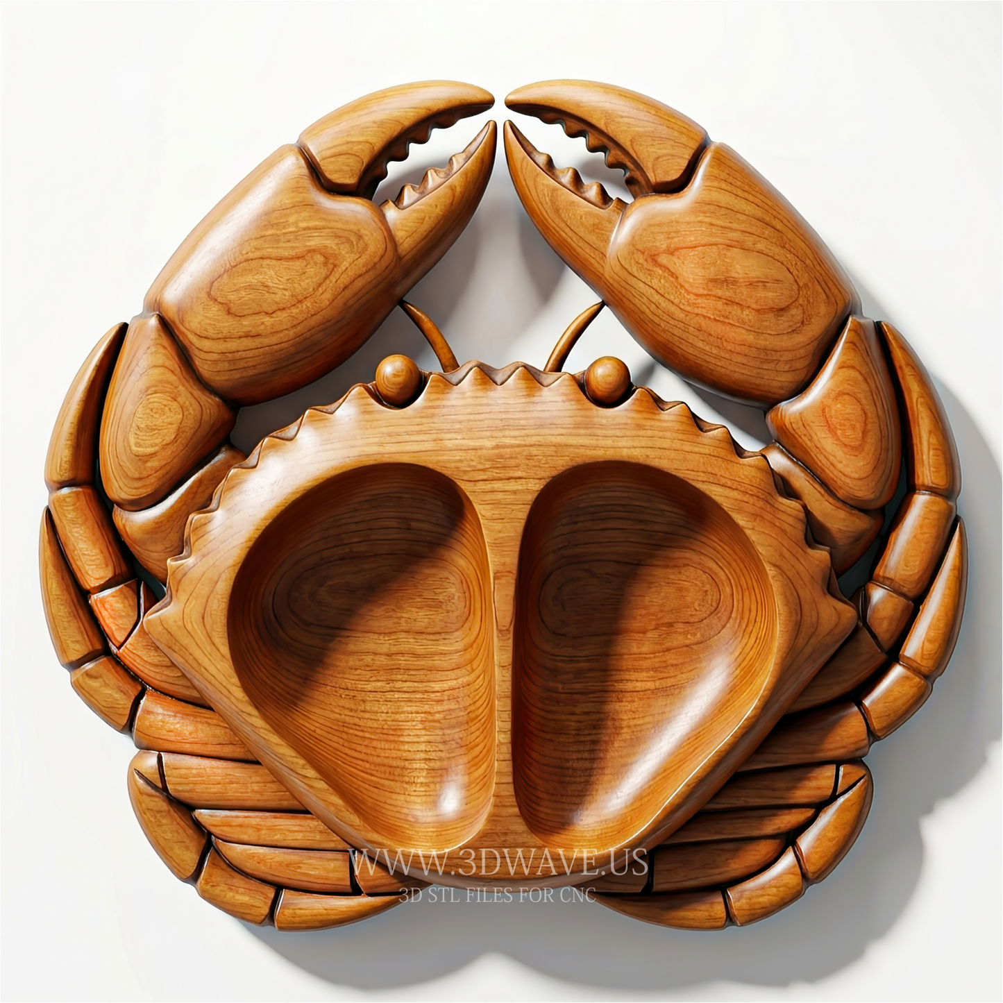 Crab STL File | Seafood Serving Tray CNC Model | Digital Download