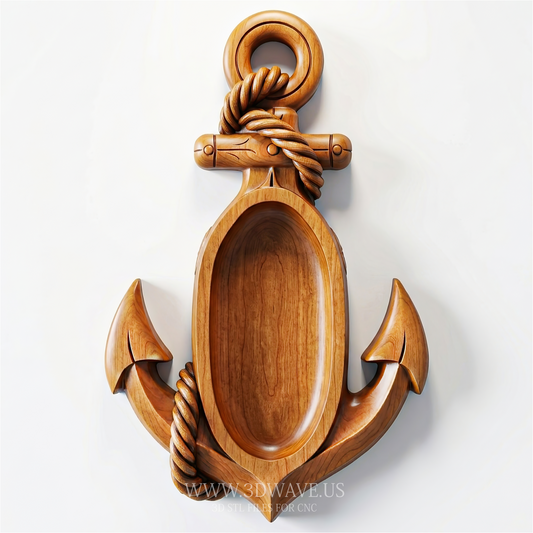 Anchor STL File | Nautical Serving Tray CNC Model