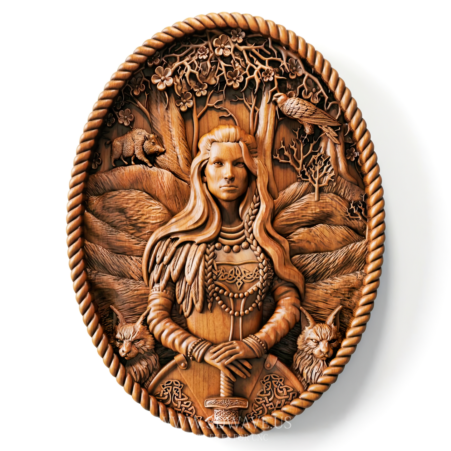 Freya STL File | Norse Goddess Relief