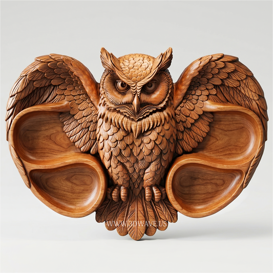 Owl STL File | CNC Router Serving Tray | 3dwave.us