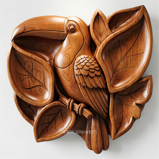 Toucan Serving Tray STL | CNC Router File | 3DWave