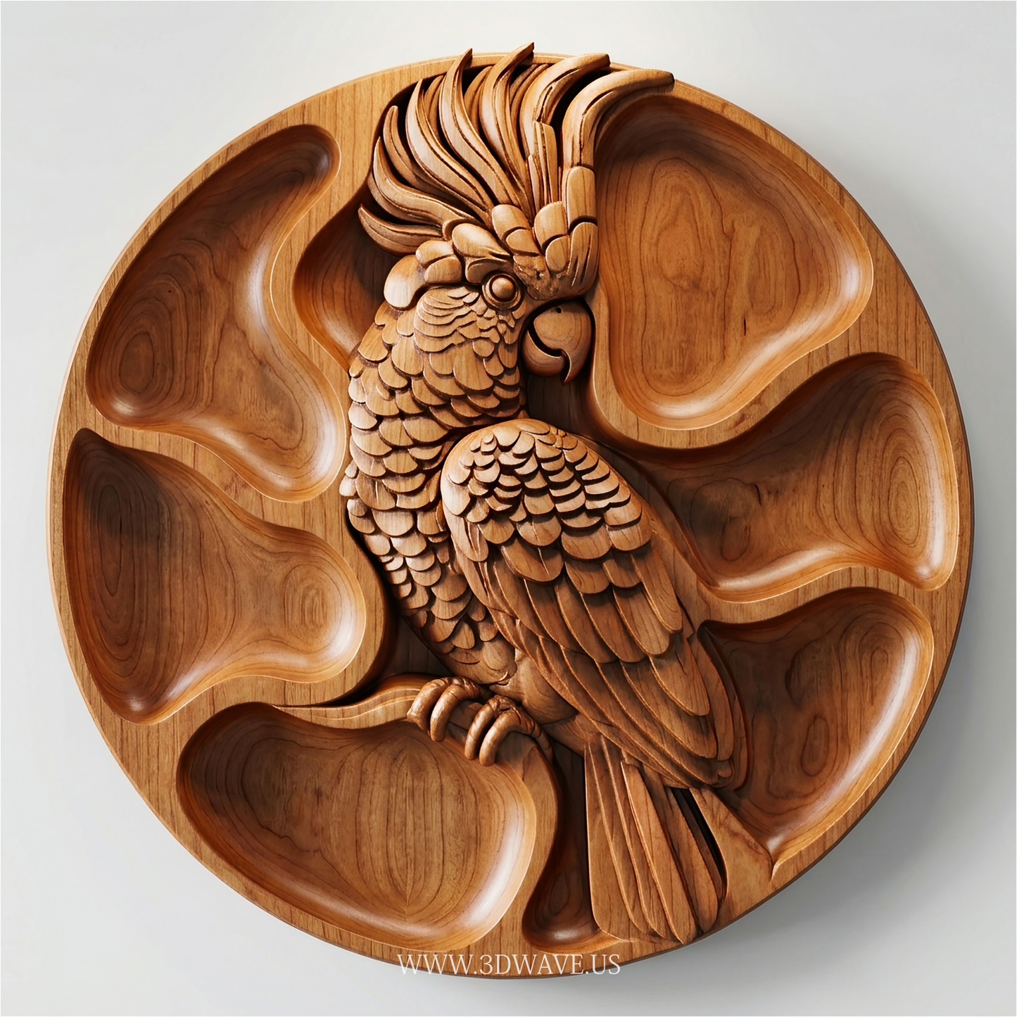 Cockatoo Serving Tray STL | CNC Router File | 3DWave