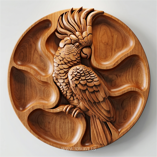Cockatoo Serving Tray STL | CNC Router File | 3DWave