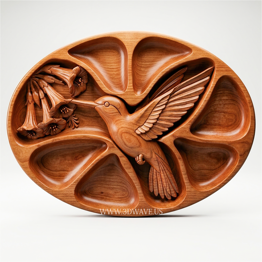 Hummingbird Charcuterie Tray STL | www.3dwave.us