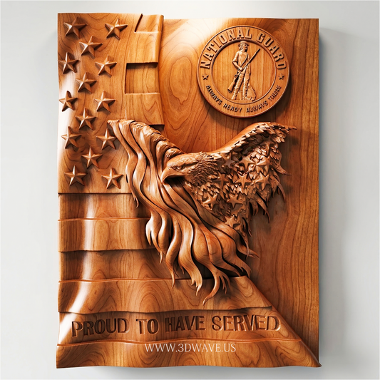 National Guard Eagle STL | CNC Router File | 3DWave