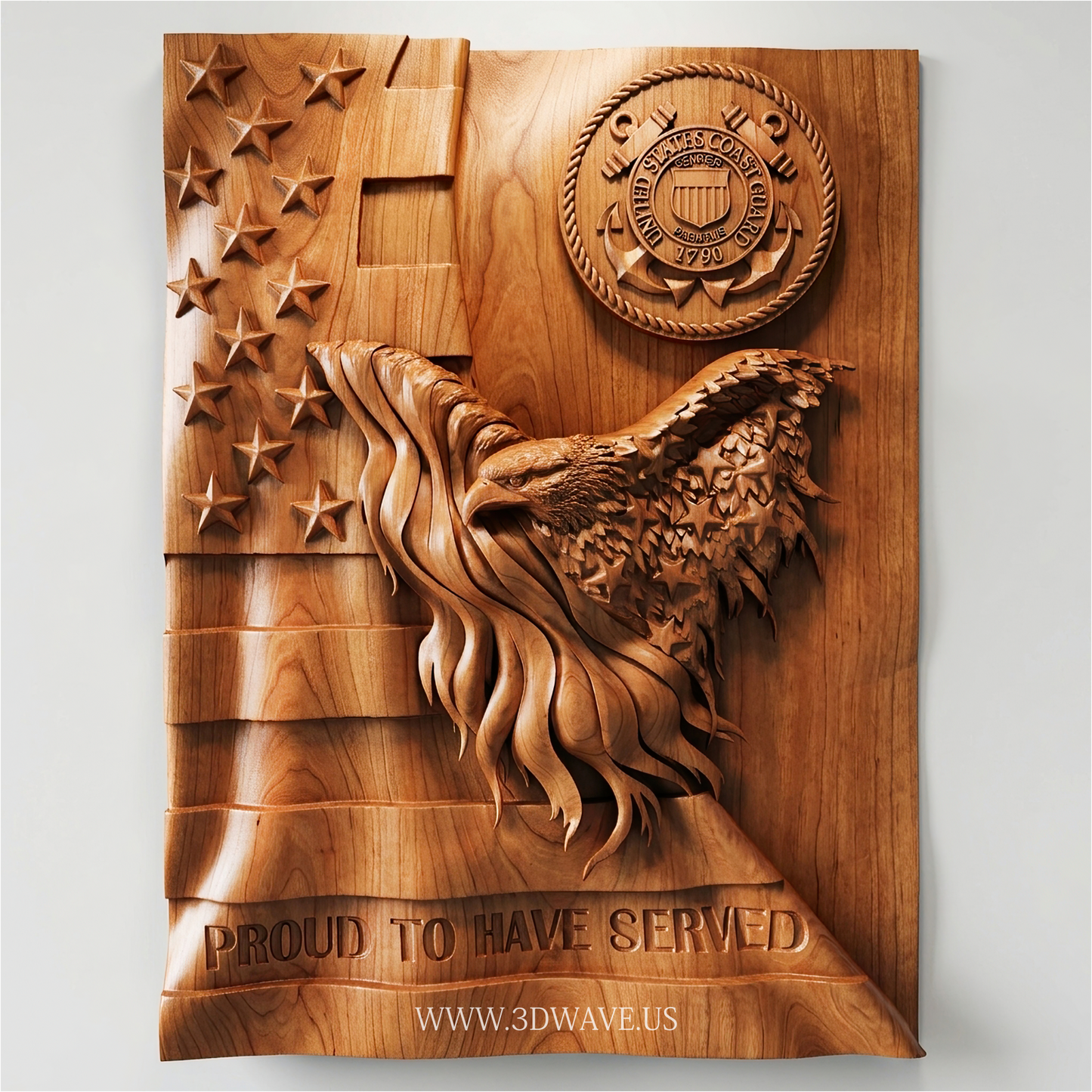 Coast Guard Eagle Flag CNC Router STL | 3dwave.us