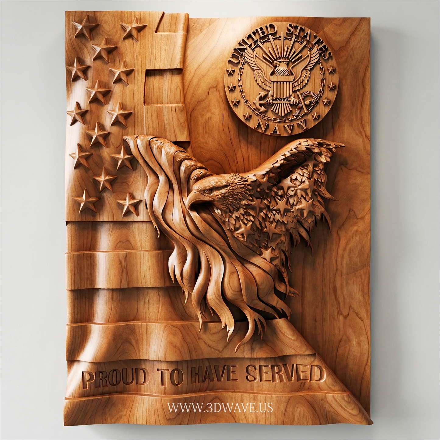 Navy Eagle STL CNC Router File | 3dwave.us