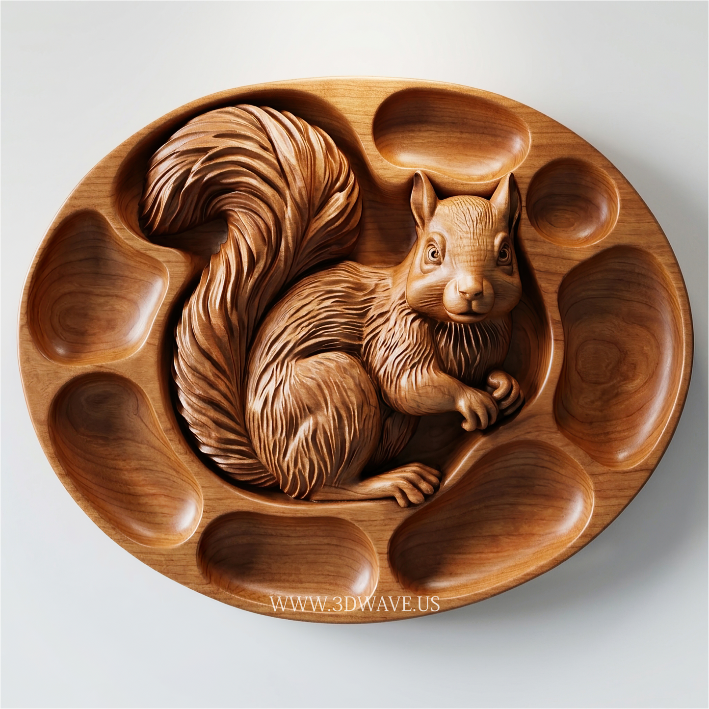 Squirrel Charcuterie Tray STL | CNC Router File | 3DWave