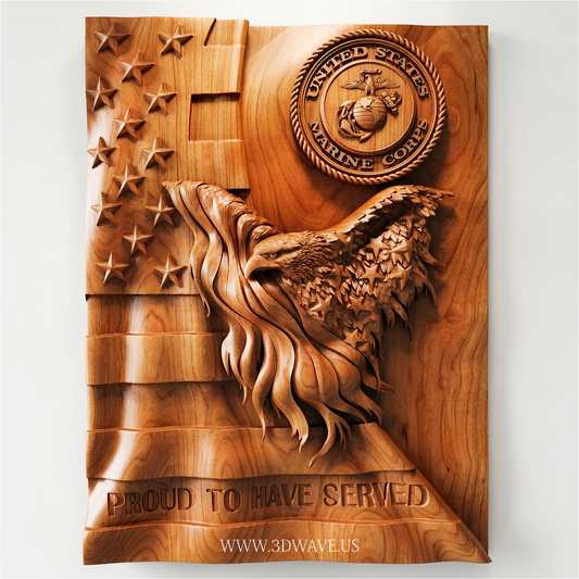 USMC Eagle STL CNC Router File | 3dwave.us