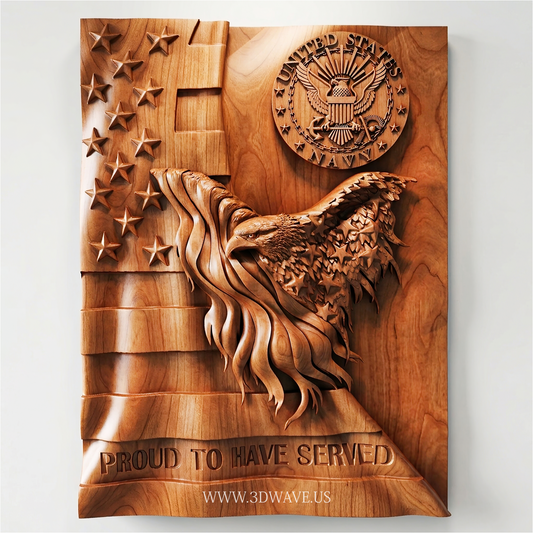 US Navy Eagle STL | CNC Router File | 3DWave