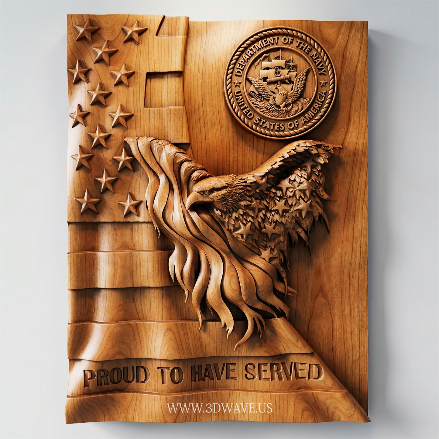 US Navy Eagle STL | CNC Router File | 3DWave
