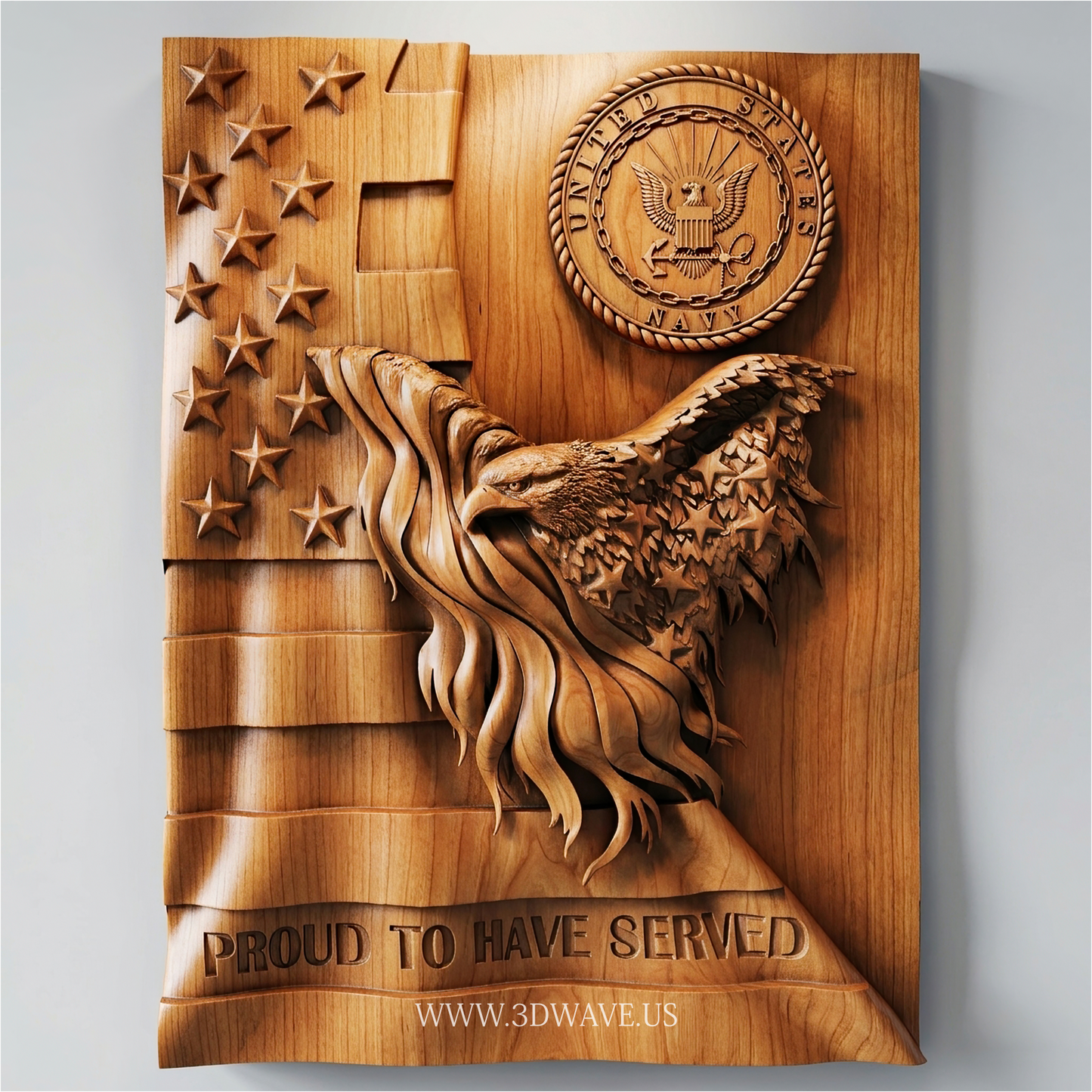 US Navy Eagle STL | CNC Router File | 3DWave