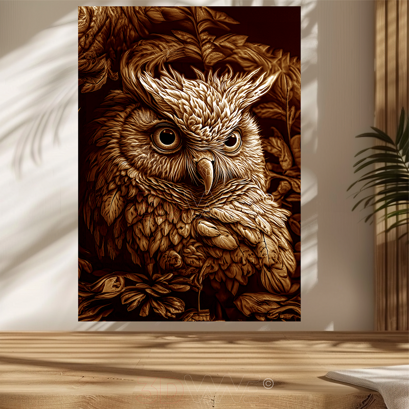 Owl 3d illusion & laser-ready files