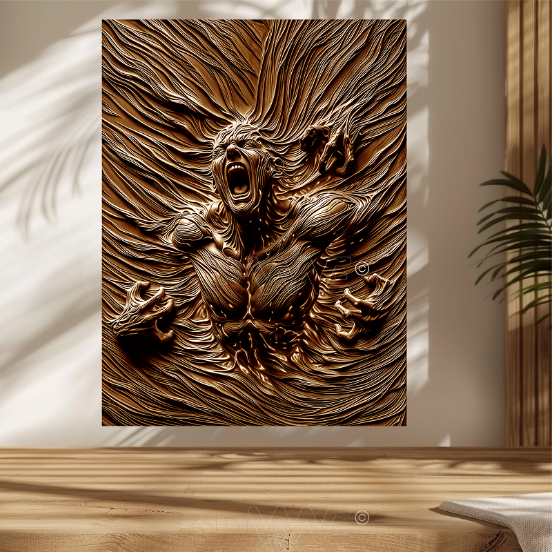 Skeleton 3d illusion & laser-ready file