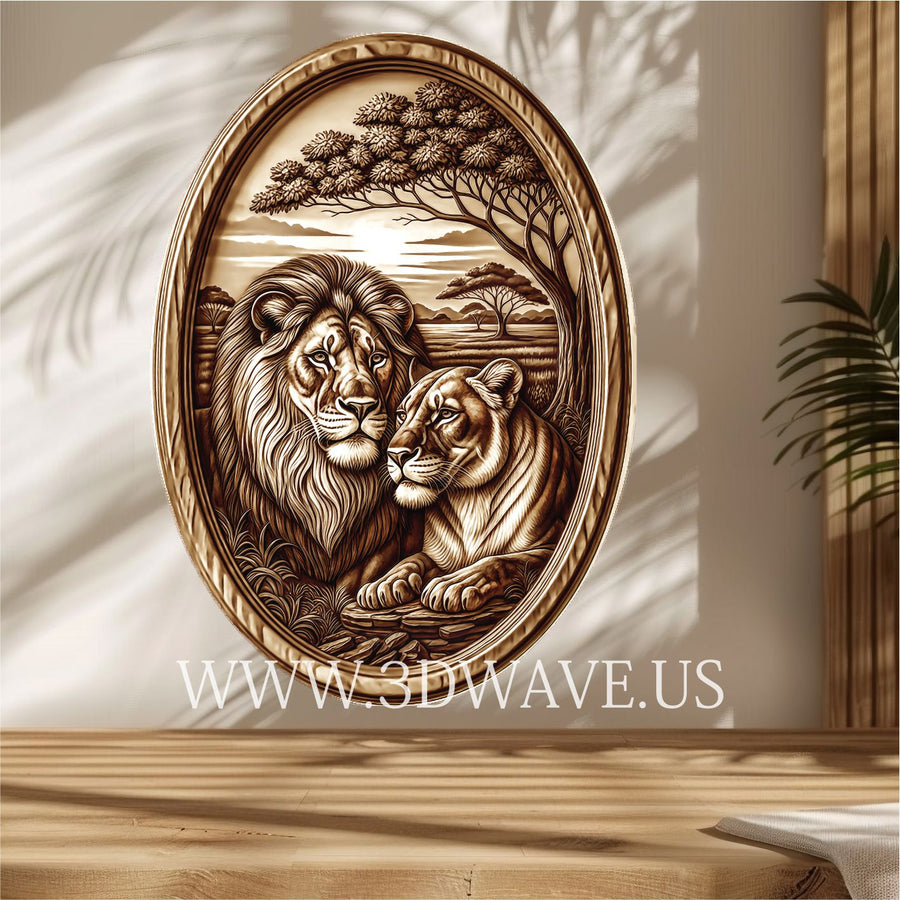 LIONS 3d illusion & laser-ready files