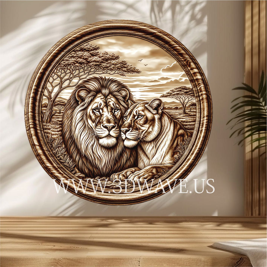 LIONS 3d illusion & laser-ready files