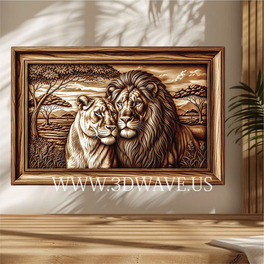 LIONS 3d illusion & laser-ready files