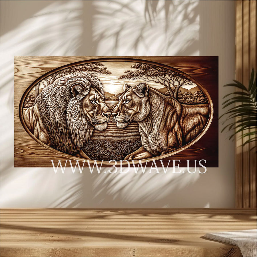 LIONS 3d illusion & laser-ready files