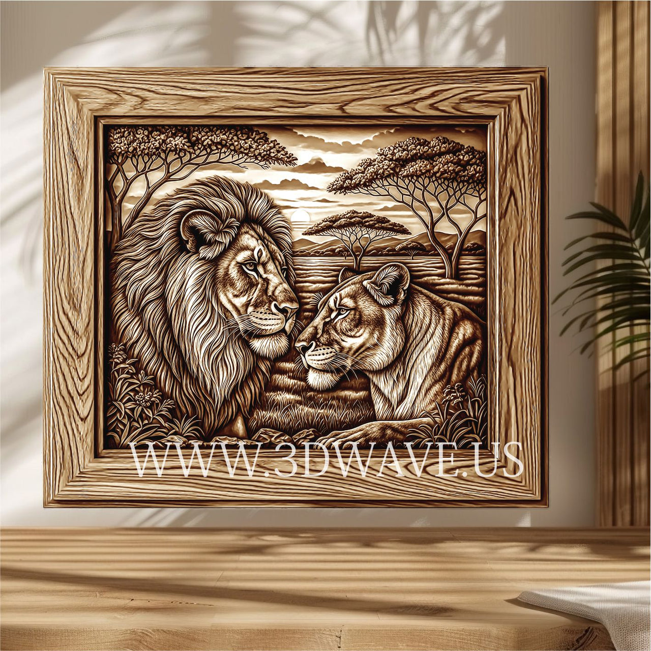 LIONS 3d illusion & laser-ready files