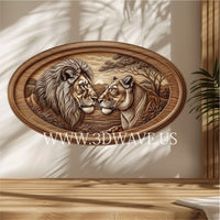 Thumbnail for LIONS 3d illusion & laser-ready files