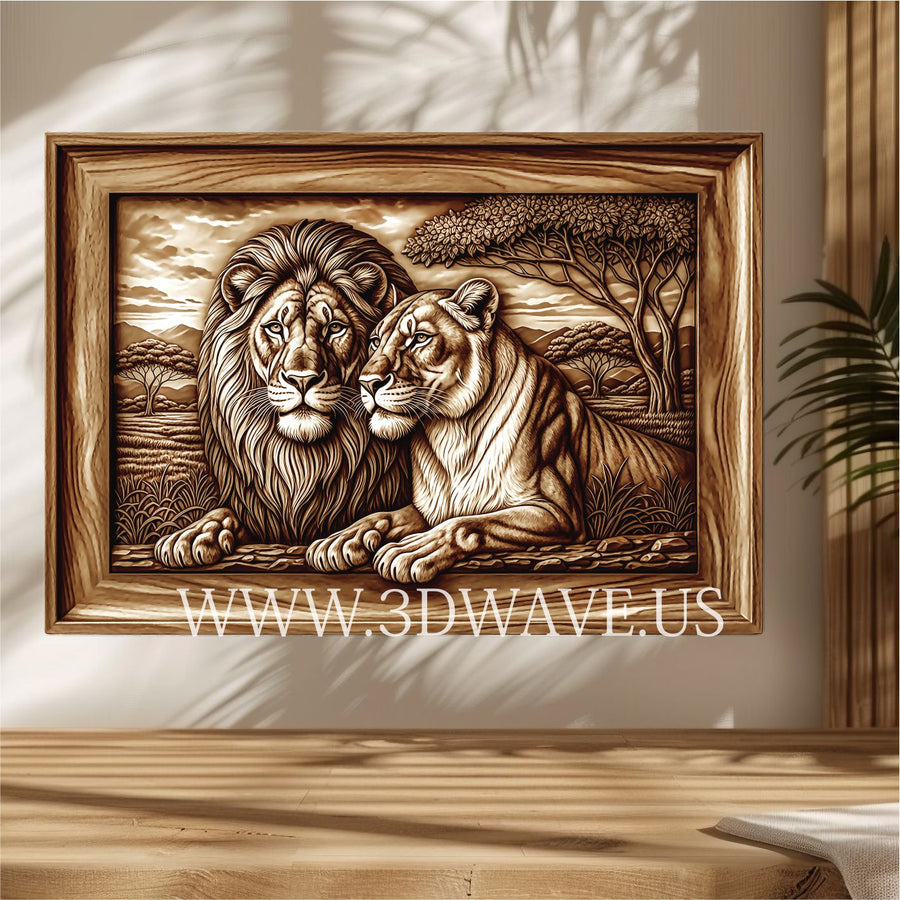 LIONS 3d illusion & laser-ready files
