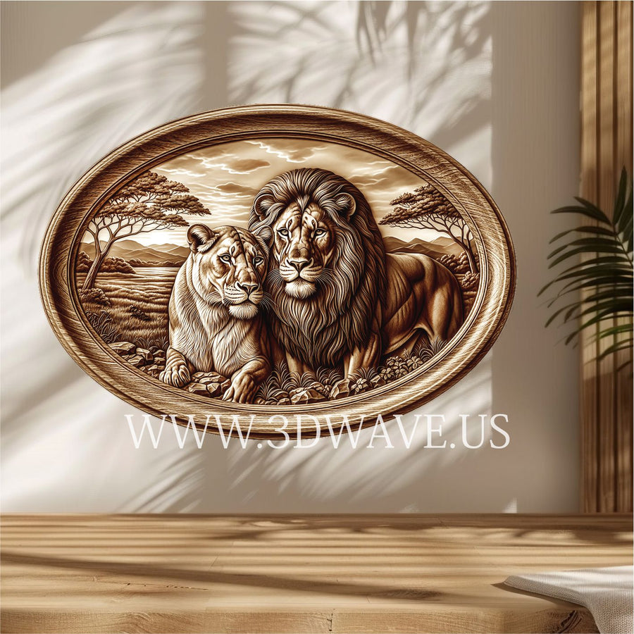 LIONS 3d illusion & laser-ready files