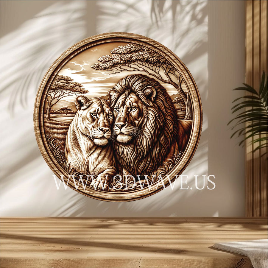 LIONS 3d illusion & laser-ready files
