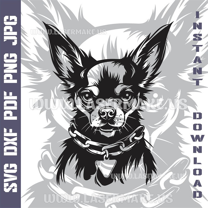 Angry Chihuahua Laser and Cricut SVG Vector Files